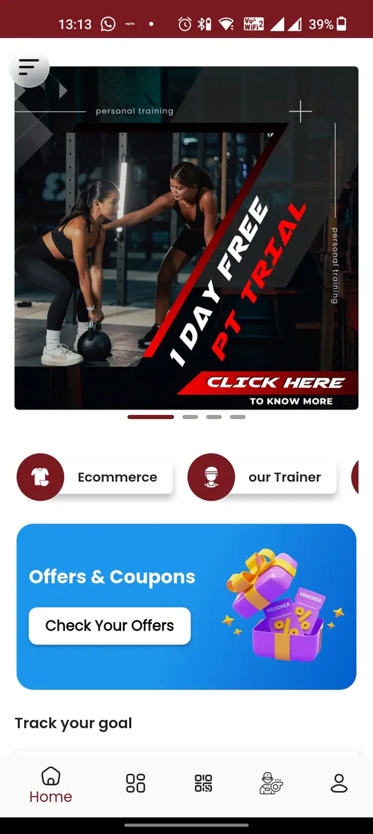 OXOFIT app home screen