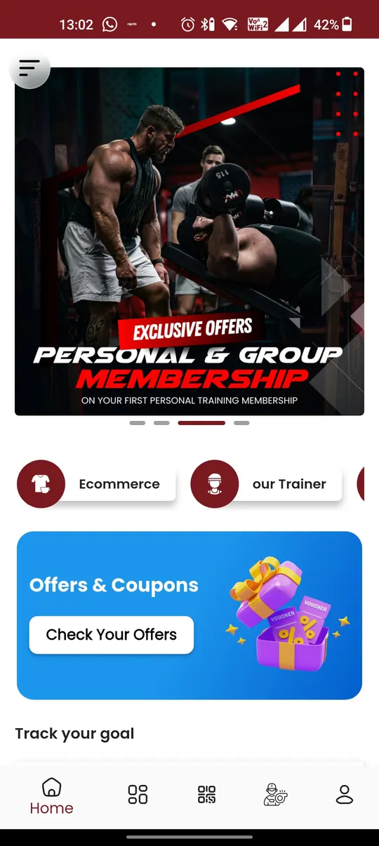 OXOFIT app workout screen