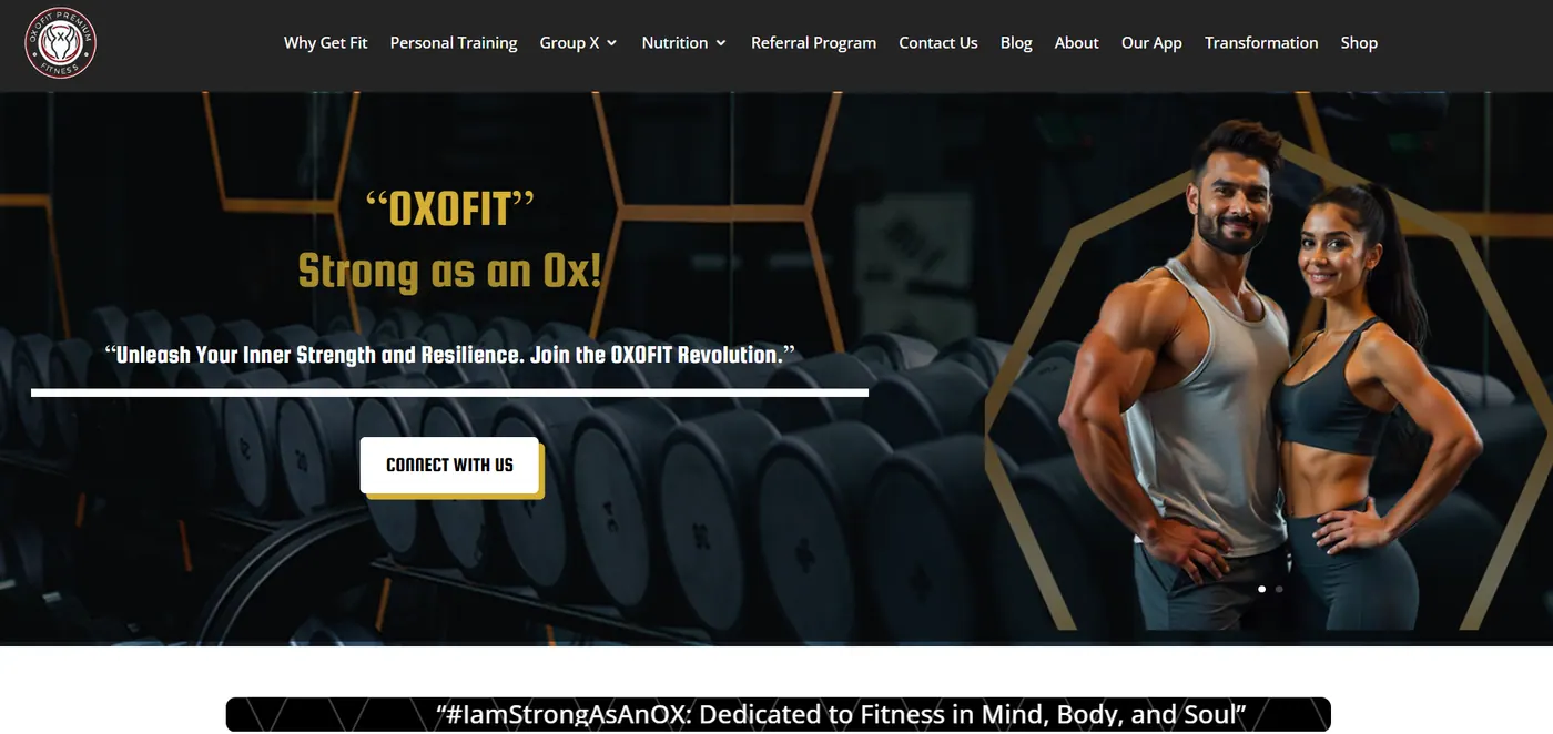 OXOFIT website preview